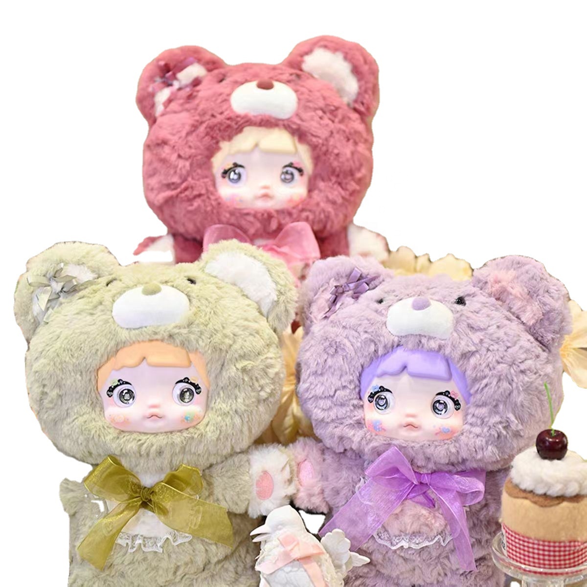 TOPTOY Nommi Goodnight Bear 400% Series PVC Plush Toy Blind Box Figure Desktop Ornament Birthday Gift