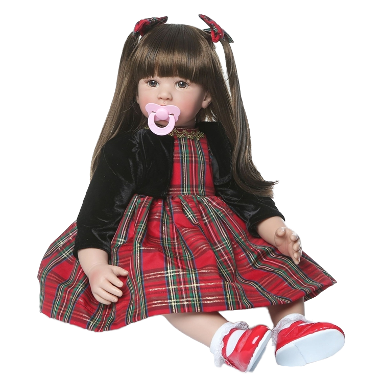 Bigs 55cm 6-9Month Size Handmade Reborn Toddler Girl Doll 100% Vinyl Long Hair Realistic Baby Dolls Baby Doll Toys